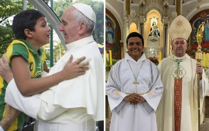 INSPIRADOR: Menino que abraçou o Papa Francisco na JMJ do Rio entra para a vida religiosa